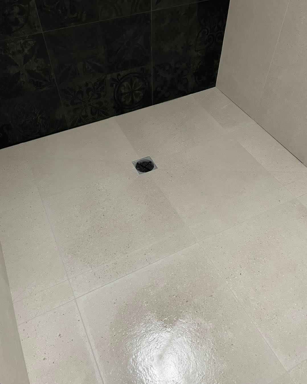 close up of natural drainage wet room