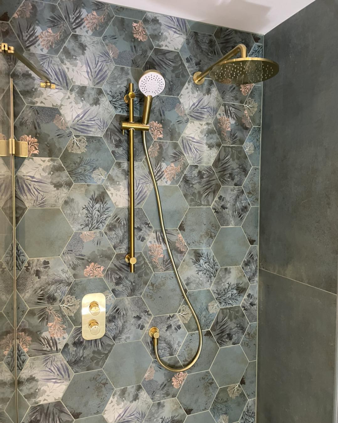 gold waterfall shower